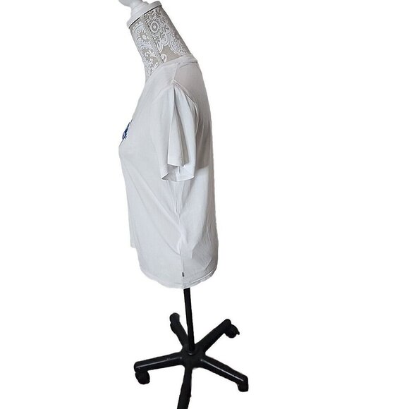 Levi's White Short Sleeve Spell Out Logo T-shirt Top Women's Medium - Picture 4 of 9